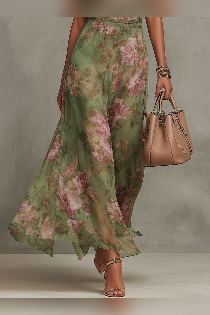 Lidia — Vestido largo halter floral — vista 6