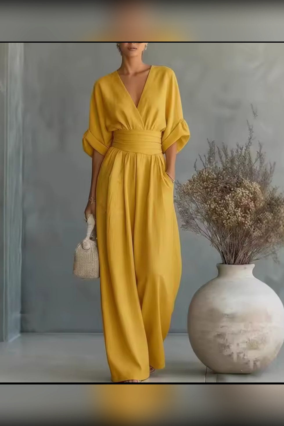 Mono de manga kimono en mostaza