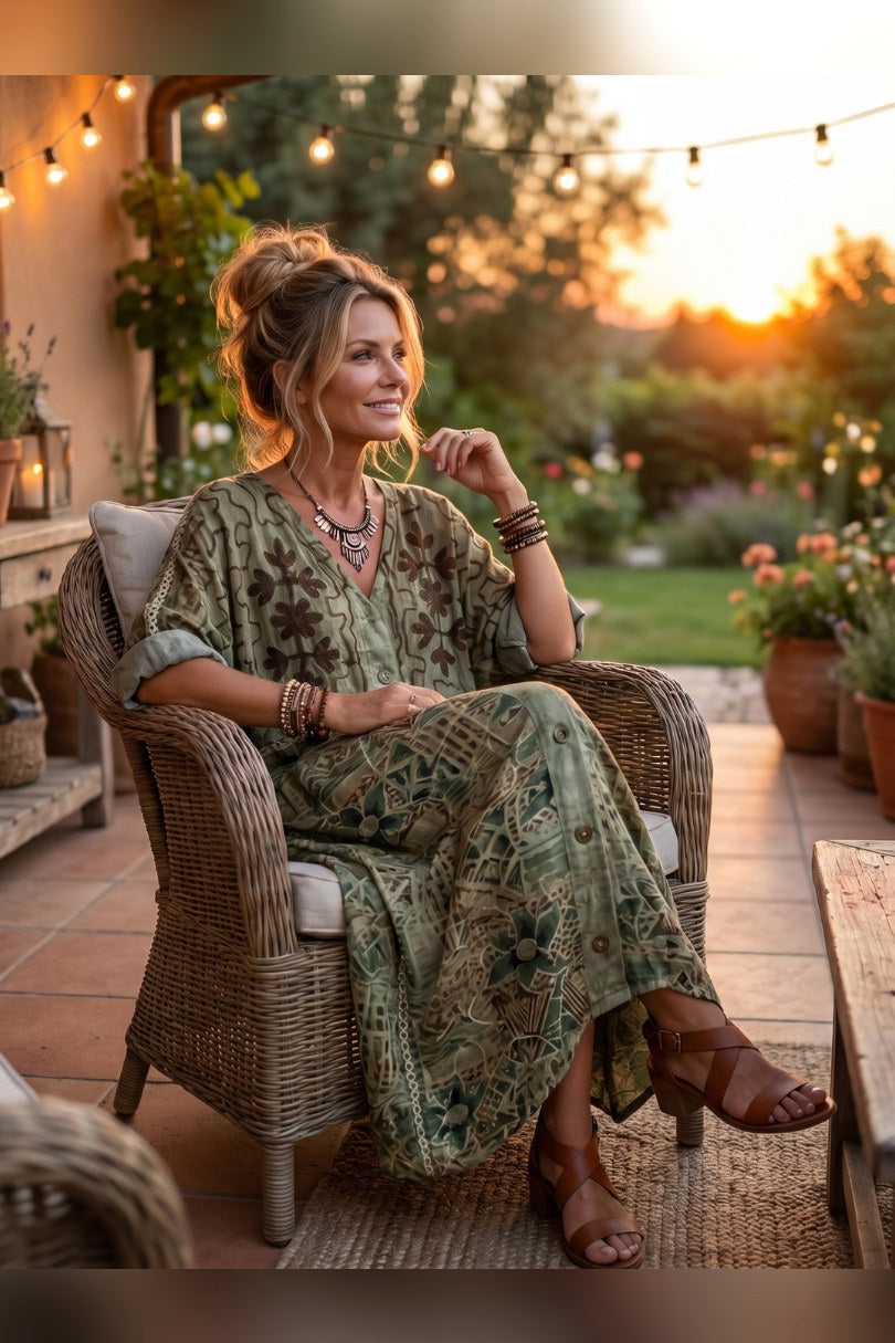 Aleta — Vestido midi abotonado con bolsillos — vista 6