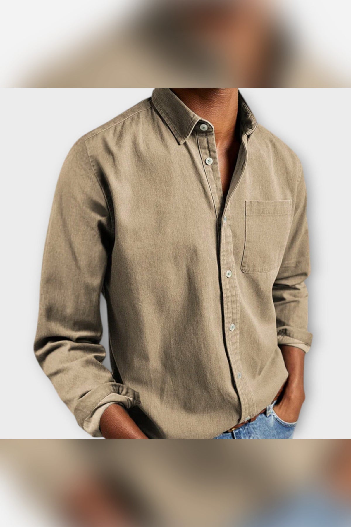 Camisa artesanal en beige