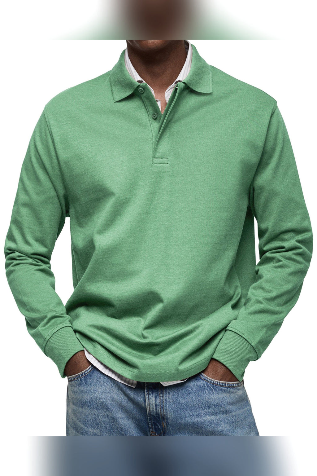 Polo de manga larga en verde
