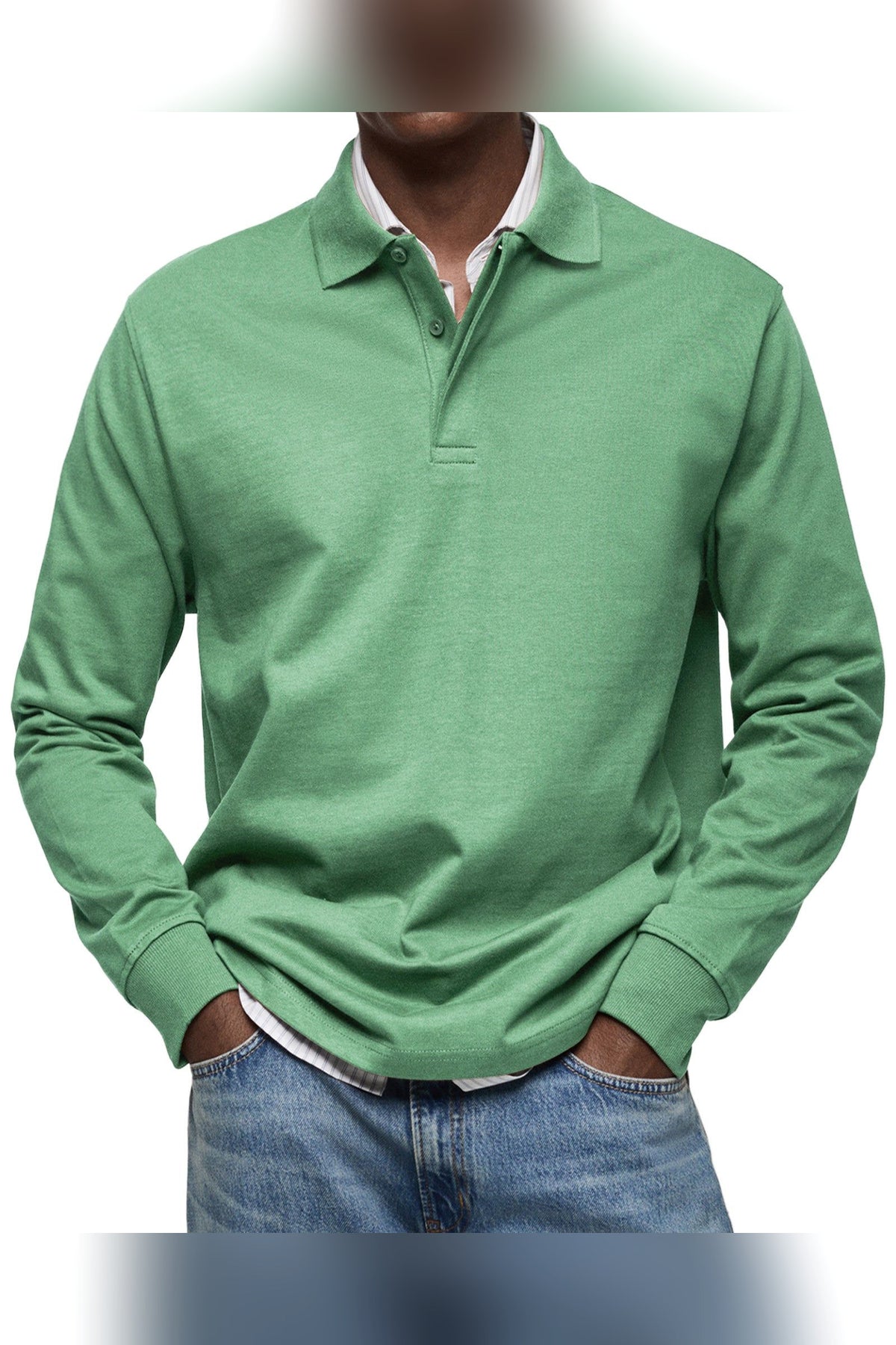 Polo de manga larga en verde