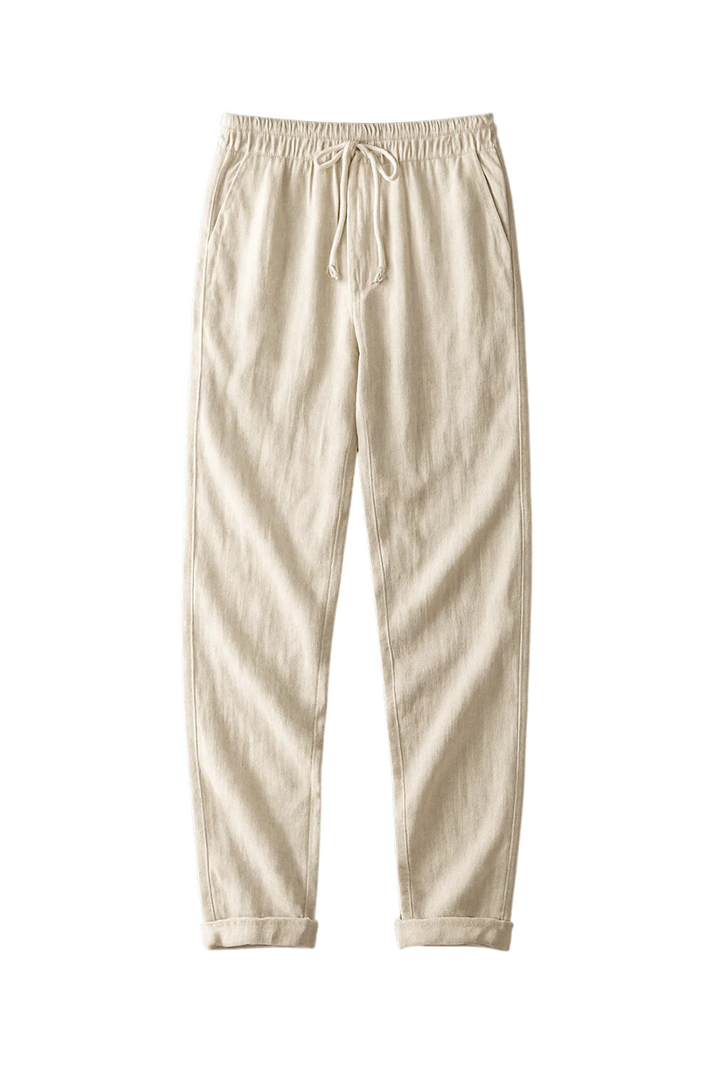 Pantalón de lino de vestir en beige