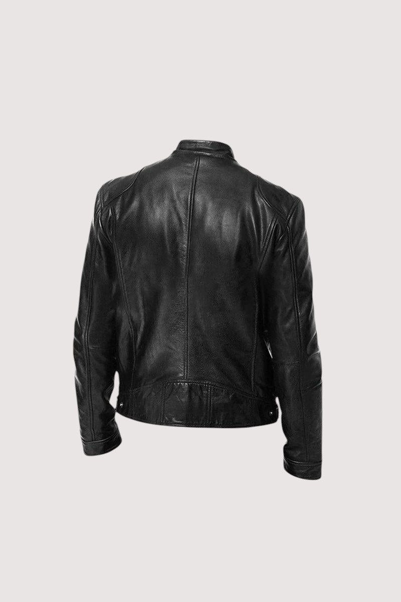 Chaqueta de piel en negro