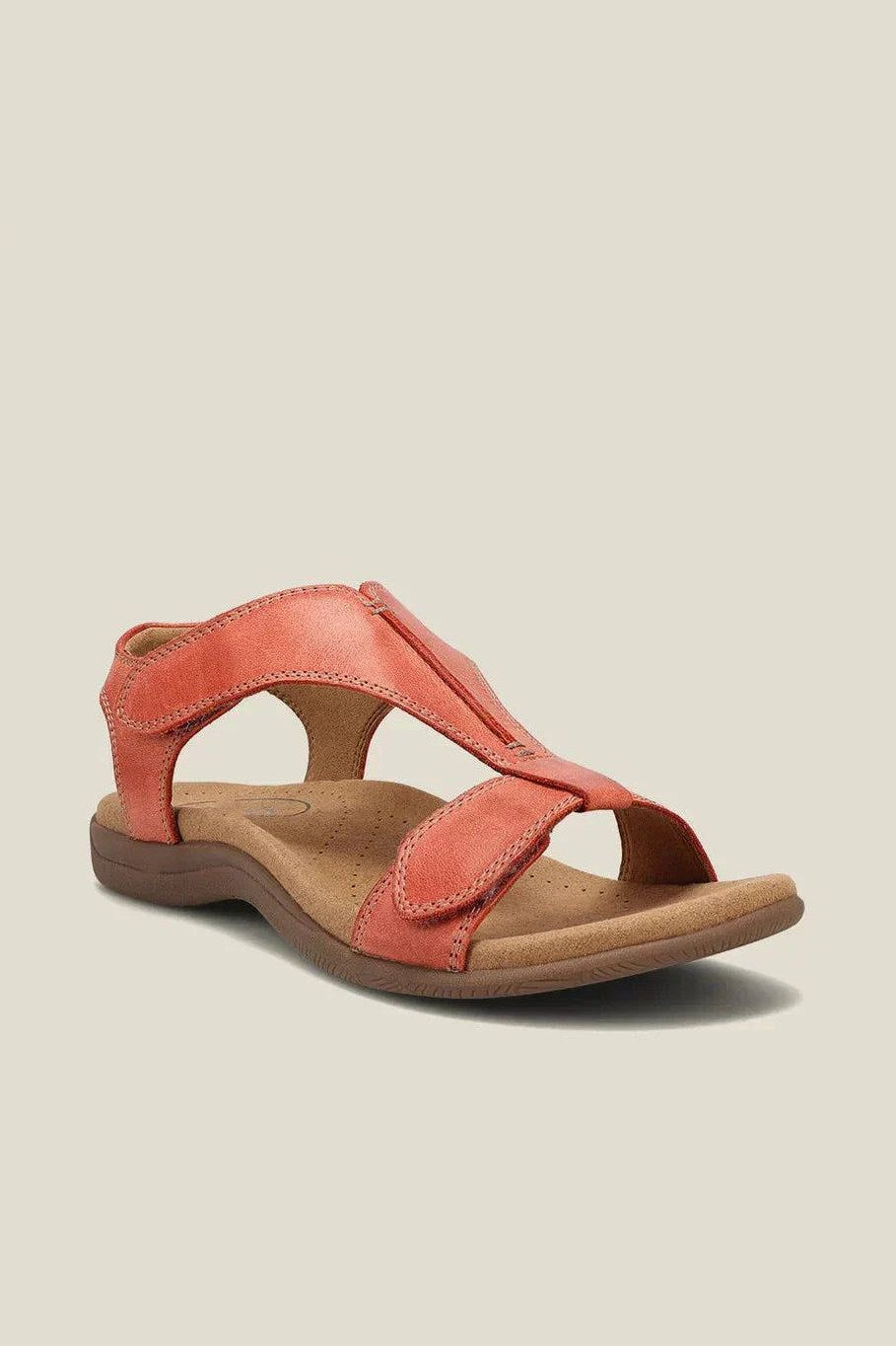 Sandalia ortopédica de velcro en naranja