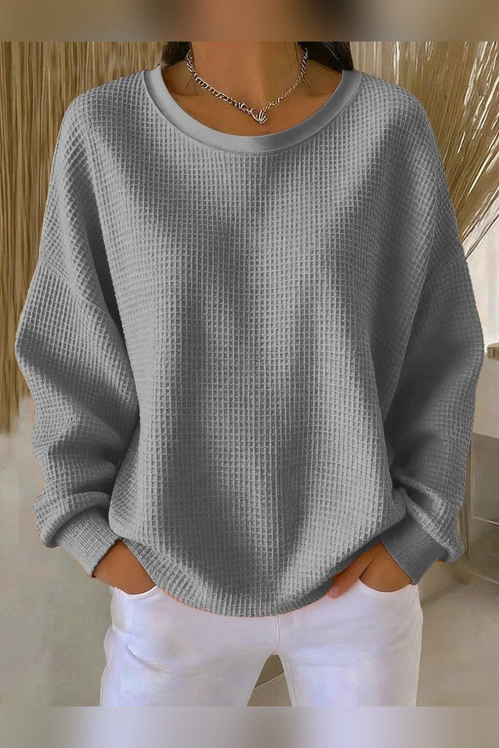 Jersey gofrado de canalé en gris