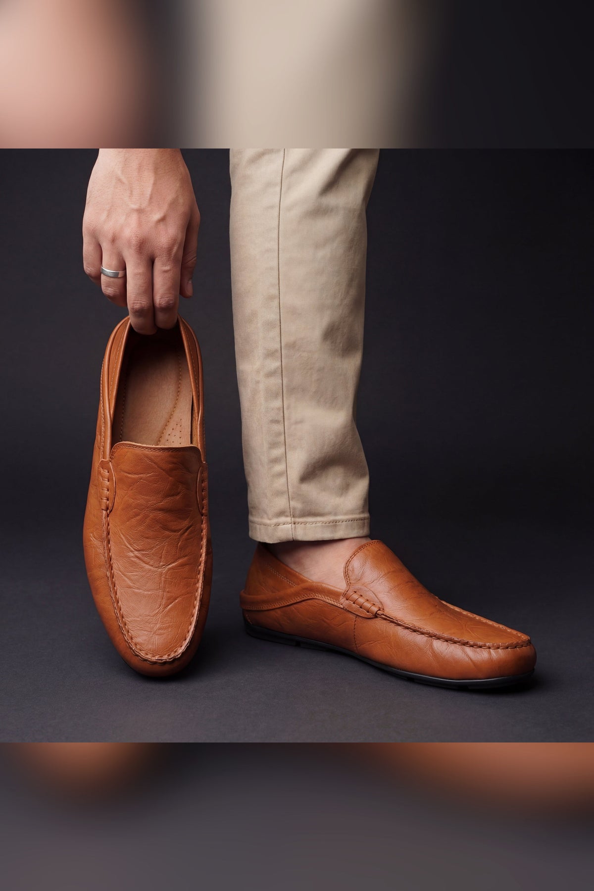 Mocasín de piel artesanal