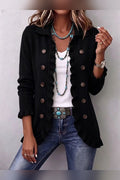 Chaqueta de punto negra con volantes en negro