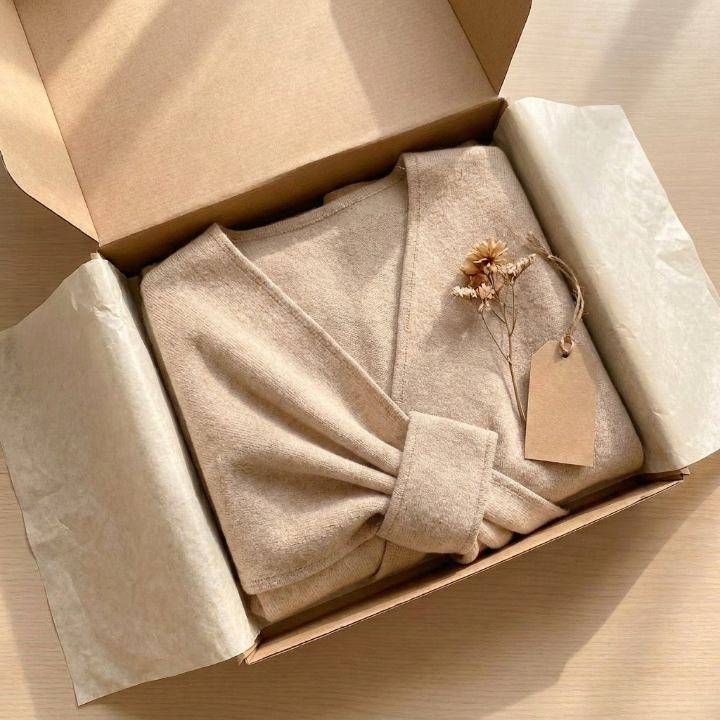 Poncho-chal largo en beige
