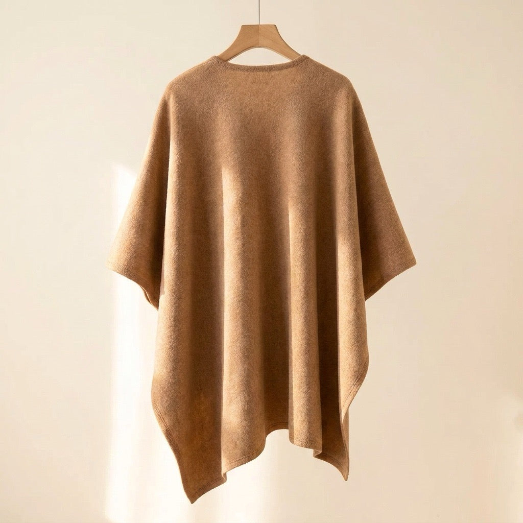 Poncho-chal largo en camel