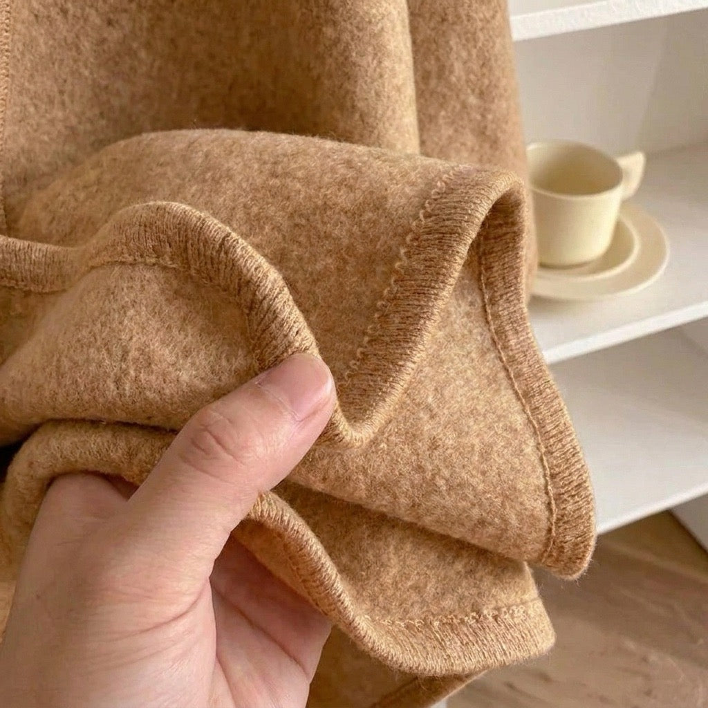 Poncho-chal largo en camel