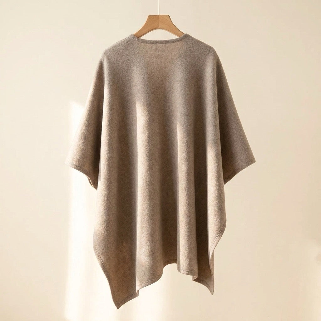 Poncho-chal largo en caqui