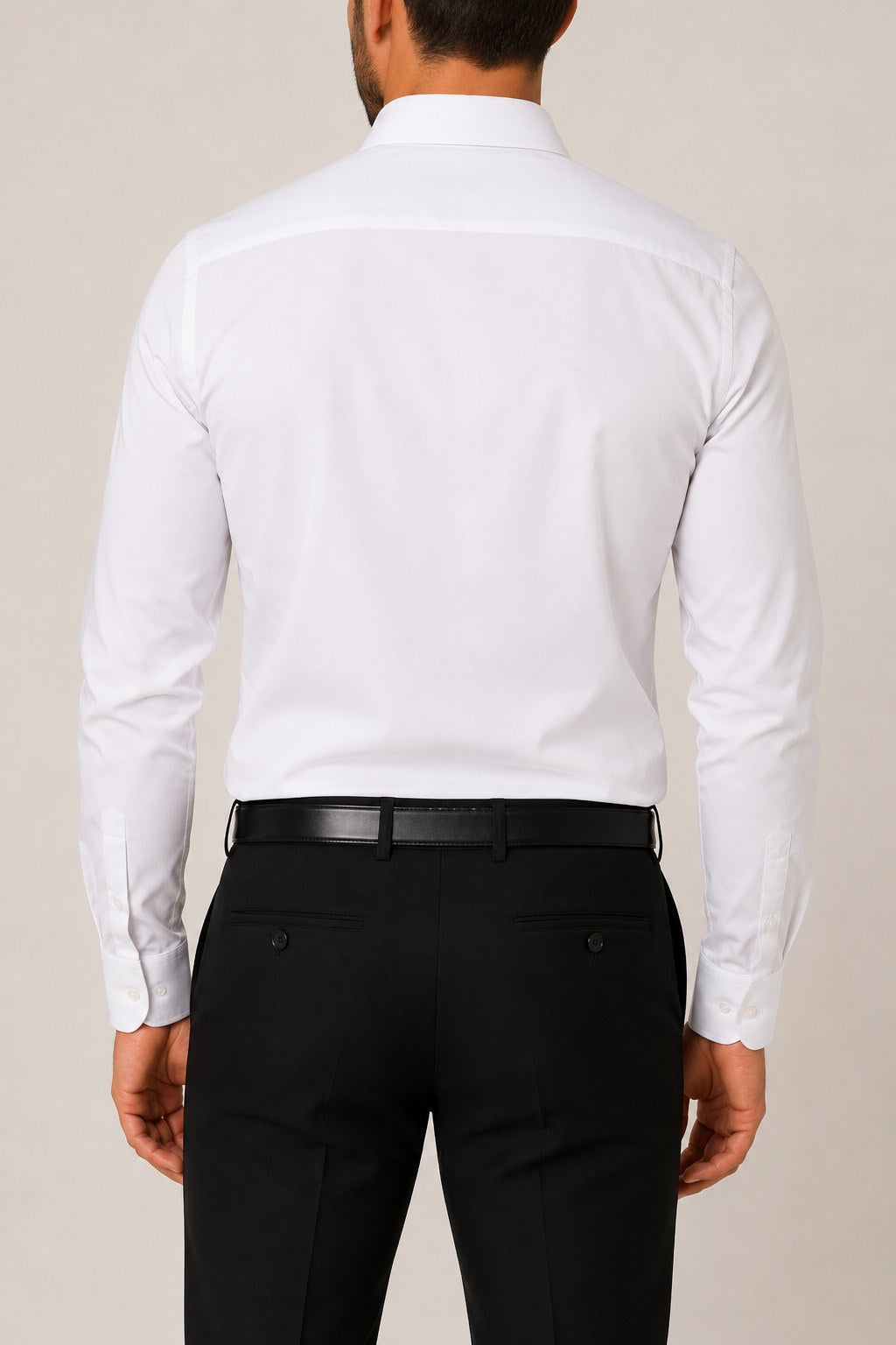 Camisa de popelín elástico en blanco