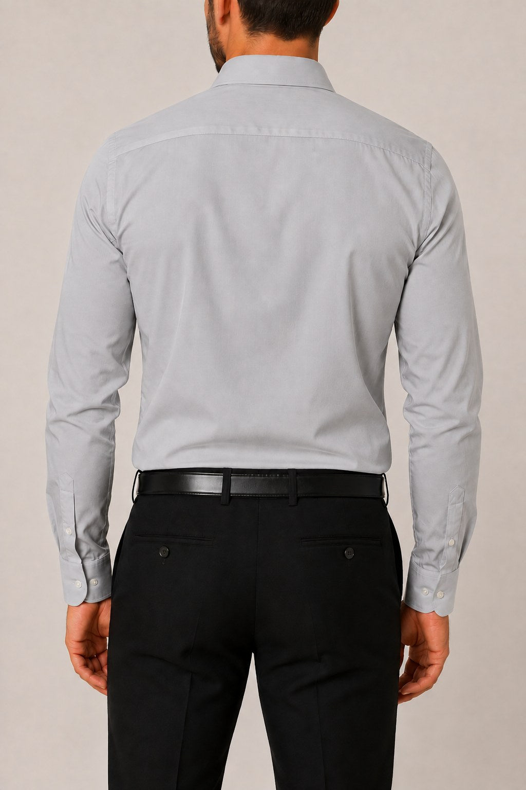 Camisa de popelín elástico en gris