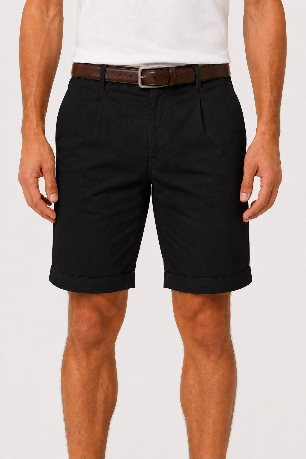 Bermuda chino de algodón en negro