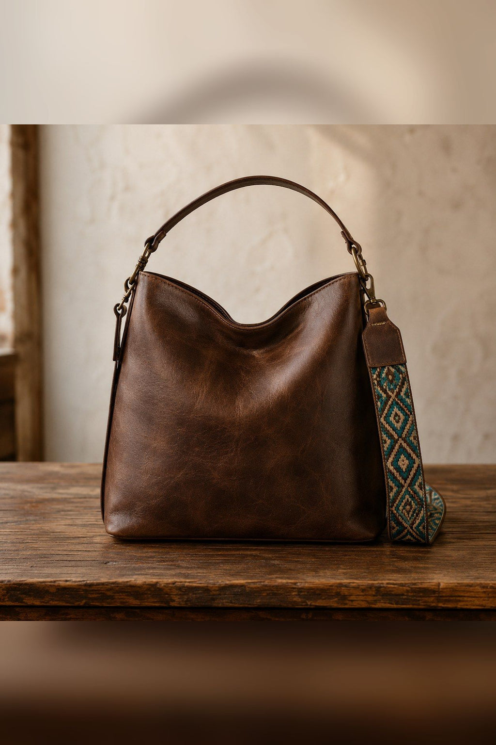 Bolso de aire vintage en chocolate