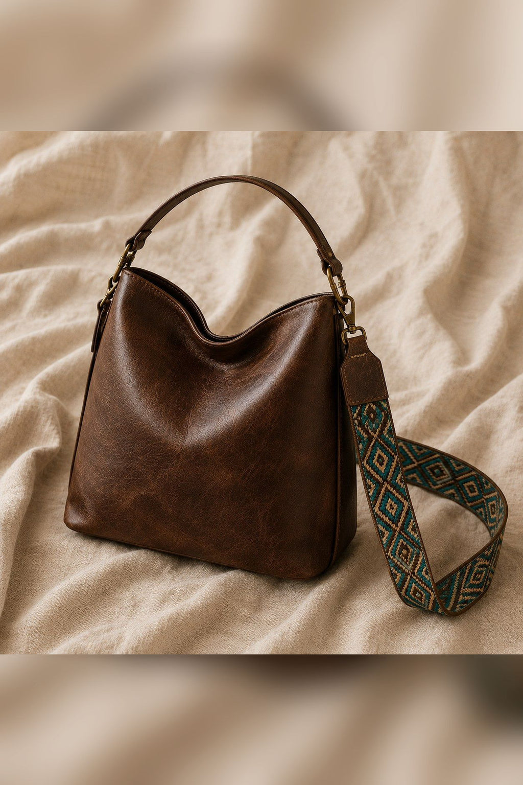 Bolso de aire vintage en chocolate