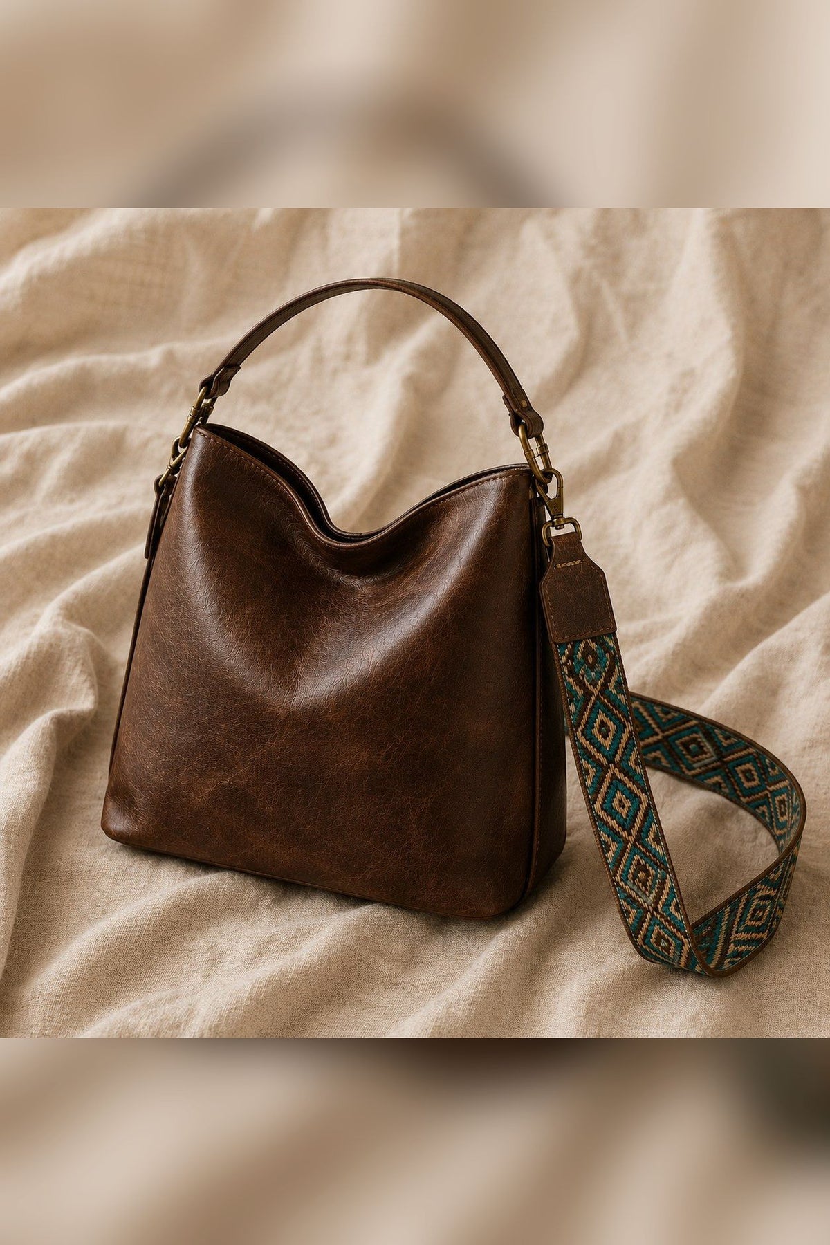 Bolso de aire vintage en chocolate