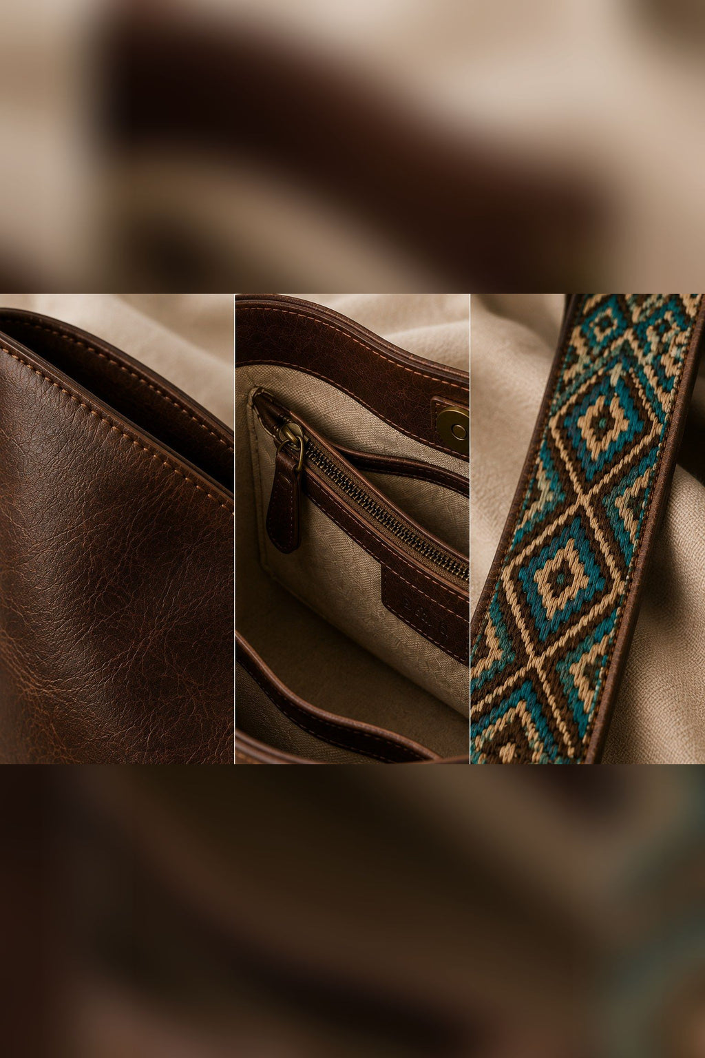 Bolso de aire vintage en chocolate