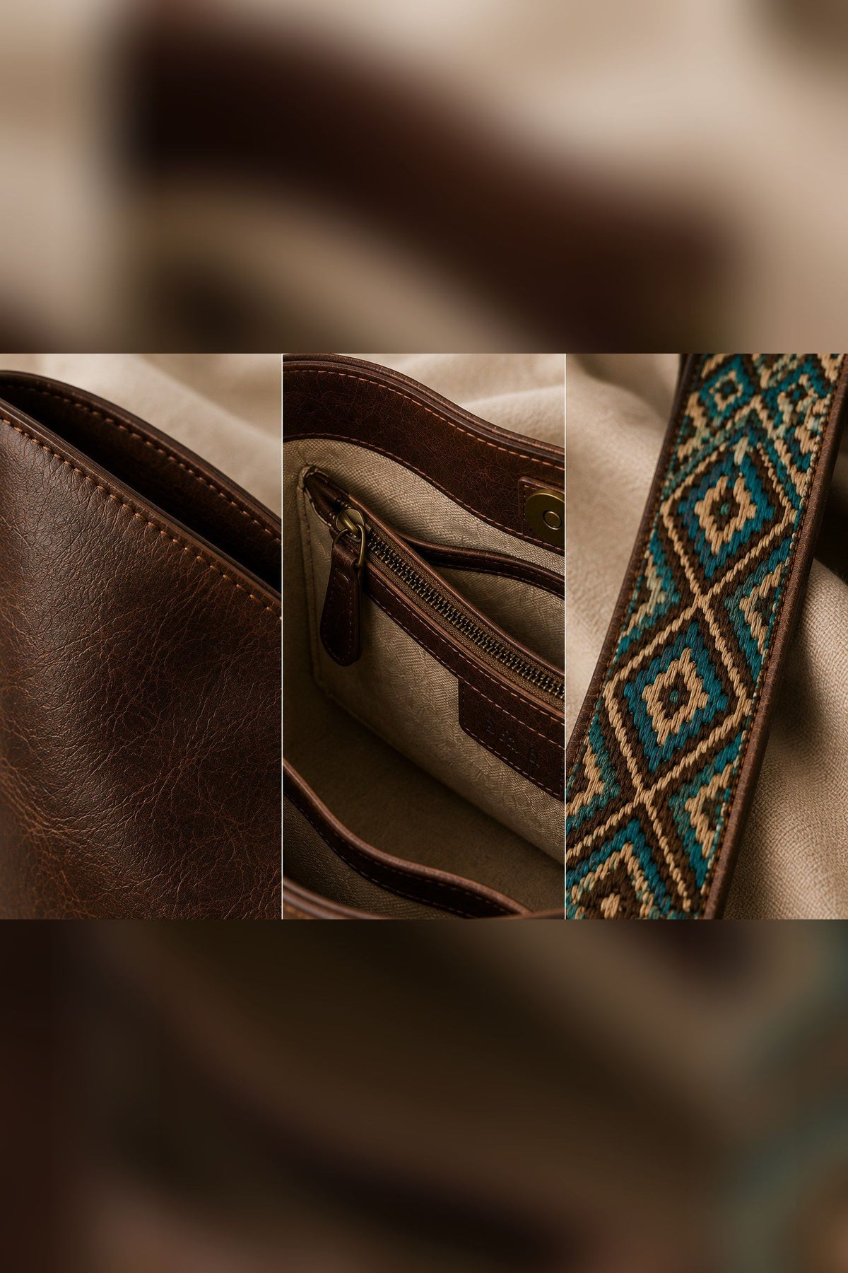 Bolso de aire vintage en chocolate