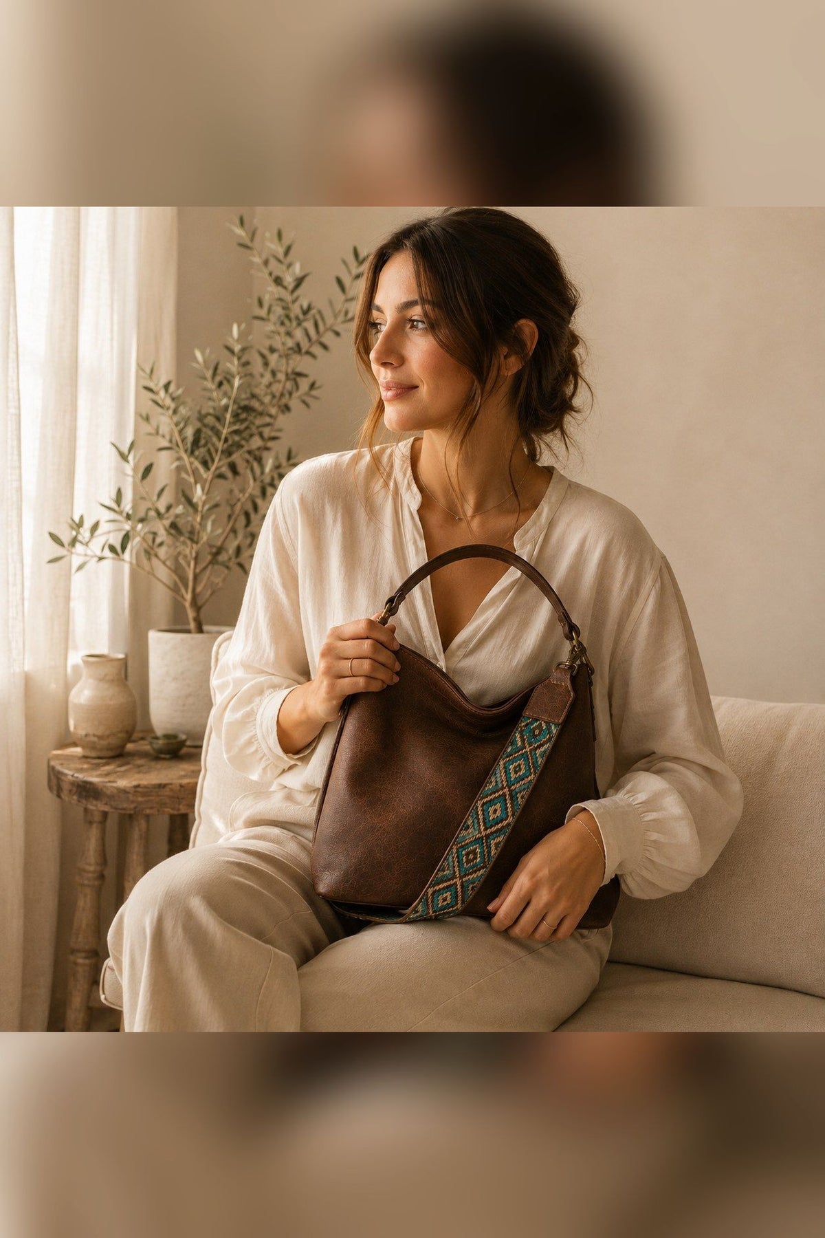 Bolso de aire vintage en chocolate