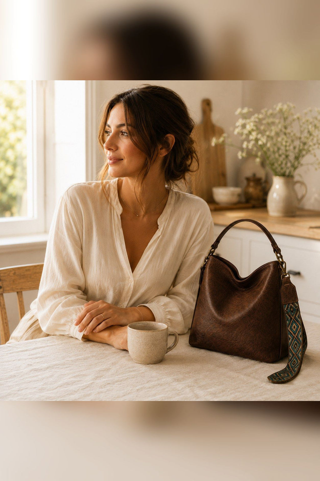 Bolso de aire vintage en chocolate