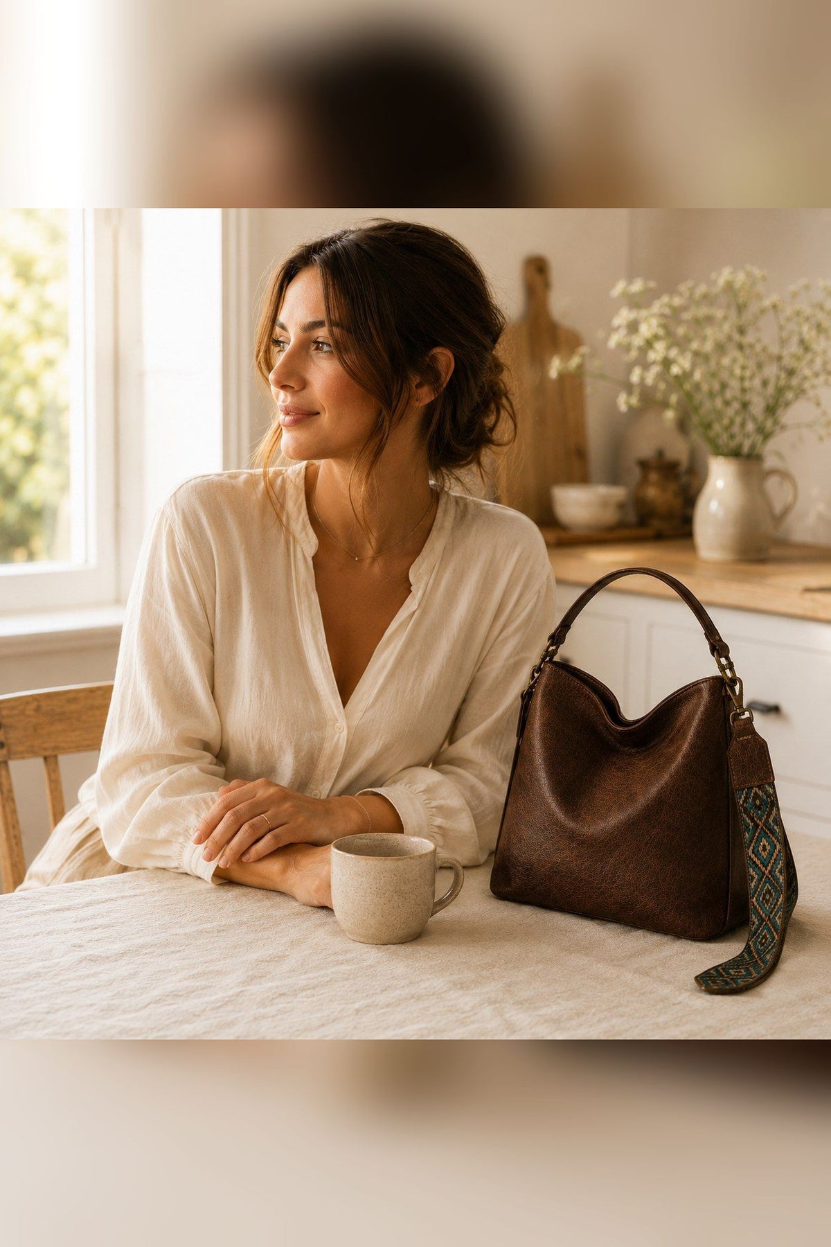 Bolso de aire vintage en chocolate